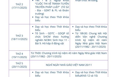Lịch công tác Tuần 11