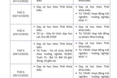Lịch công tác Tuần 13