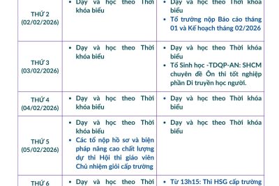 Lịch công tác Tuần 22